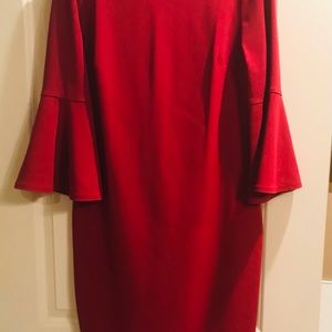 Elegant Calvin Klein Holiday Dress Size 12 Gold Zippered Back